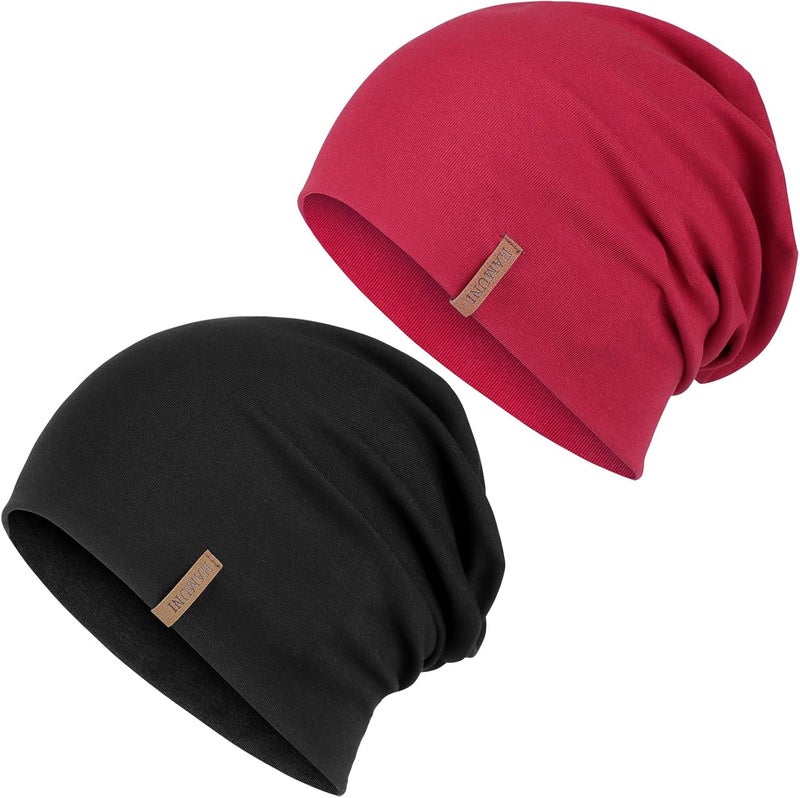 HAMUNI Slouchy Beanie for Women Cotton Beanies Hats Men Lightweight Soft Chemo Headwear Warm Skull Cap for All Seasons - Image 1